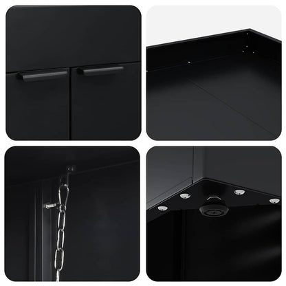 Wheelie Bin Storage for 5 Bins Black 340 x 77.5 x 121.5 cm