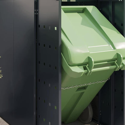 Wheelie Bin Storage for 2 Bins Anthracite 136 x 77.5 x 121.5 cm