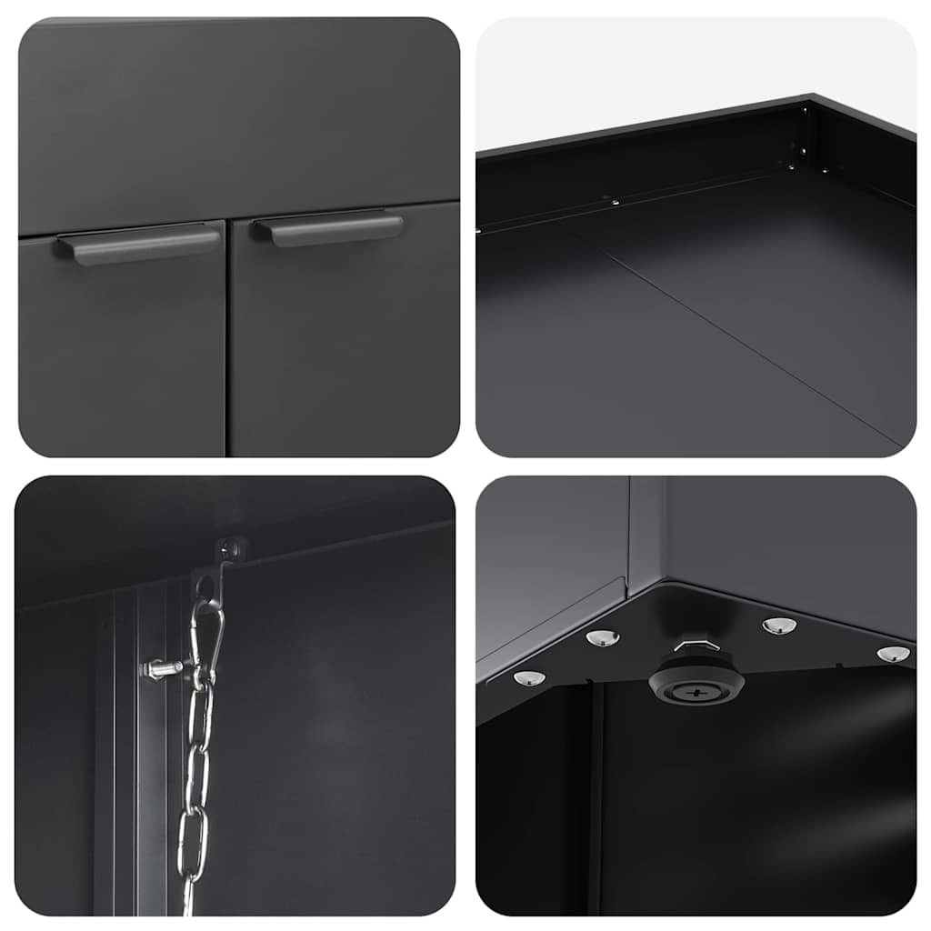 Wheelie Bin Storage for 4 Bins Anthracite 272 x 77.5 x 121.5 cm