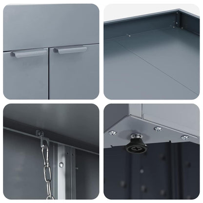 Wheelie Bin Storage for 2 Bins Light Grey 136 x 77.5 x 121.5 cm