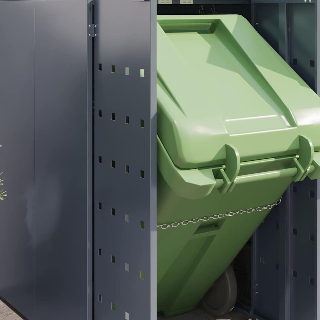 Wheelie Bin Storage for 2 Bins Light Grey 136 x 77.5 x 121.5 cm