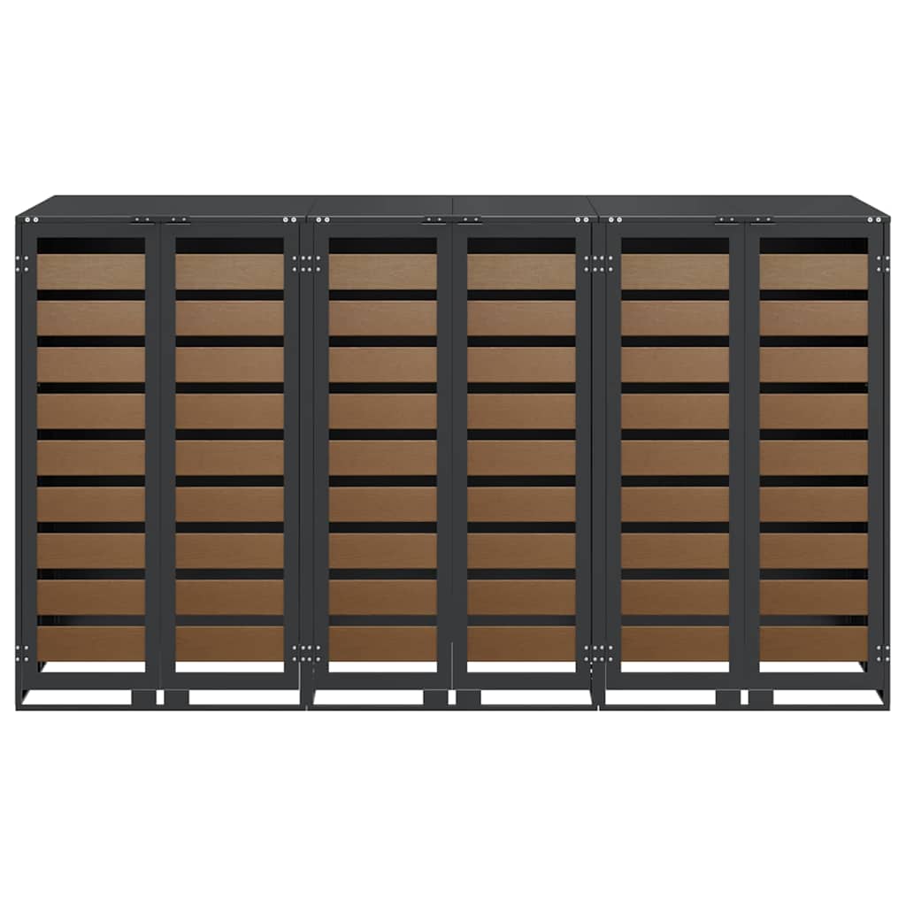 Wheelie Bin Storage for 3 Bins Steel Anthracite