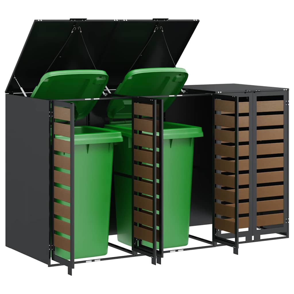 Wheelie Bin Storage for 3 Bins Steel Anthracite