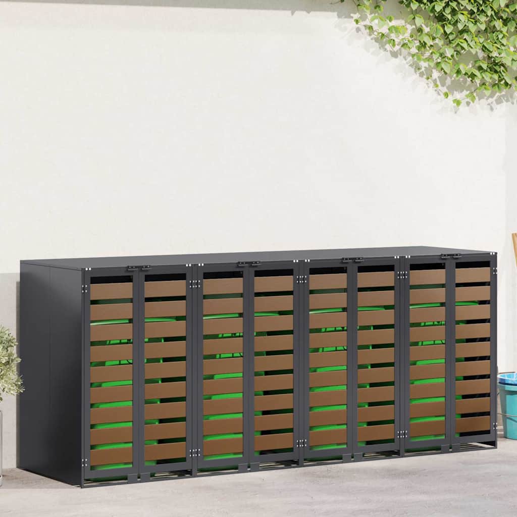 Wheelie Bin Storage for 4 Bins Steel Anthracite