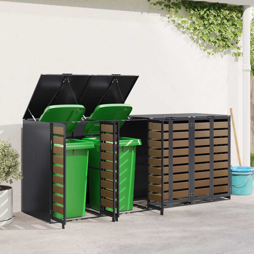 Wheelie Bin Storage for 4 Bins Steel Anthracite