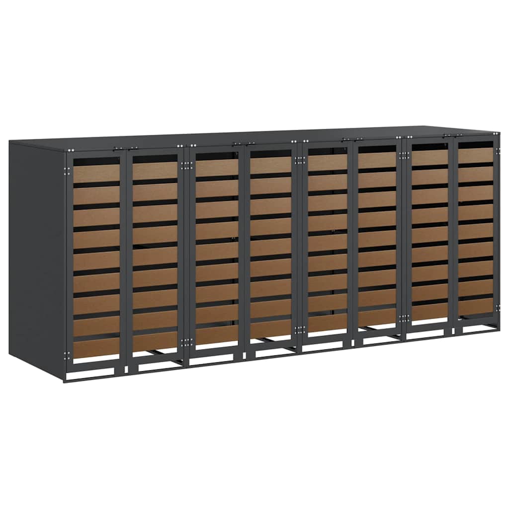 Wheelie Bin Storage for 4 Bins Steel Anthracite