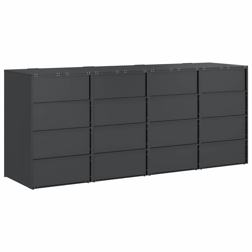 Wheelie Bin Storage for 4 Bins Steel Anthracite