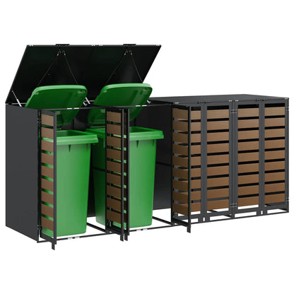 Wheelie Bin Storage for 4 Bins Steel Anthracite