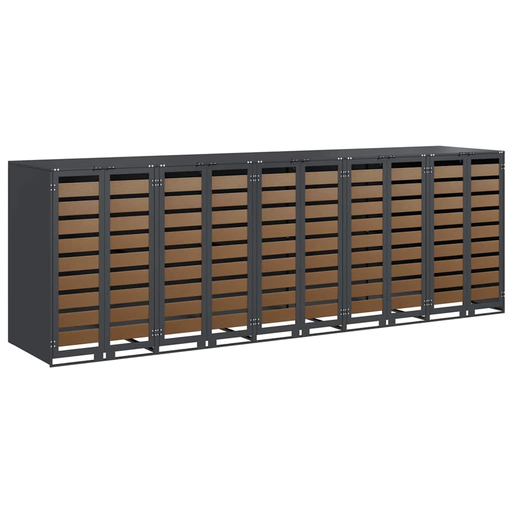 Wheelie Bin Storage for 5 Bins Steel Anthracite