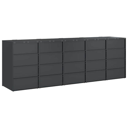 Wheelie Bin Storage for 5 Bins Steel Anthracite