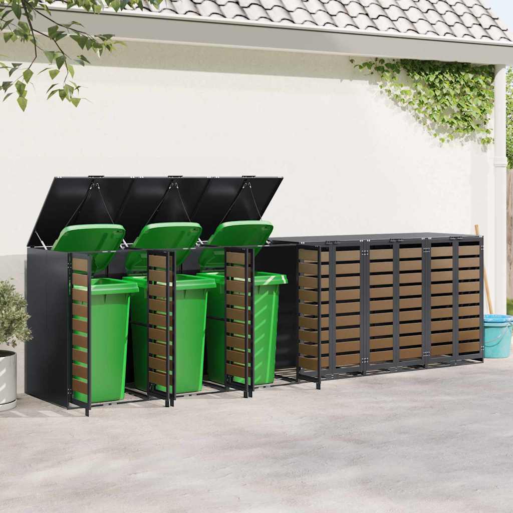 Wheelie Bin Storage for 6 Bins Steel Anthracite