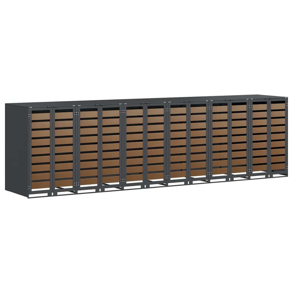 Wheelie Bin Storage for 6 Bins Steel Anthracite