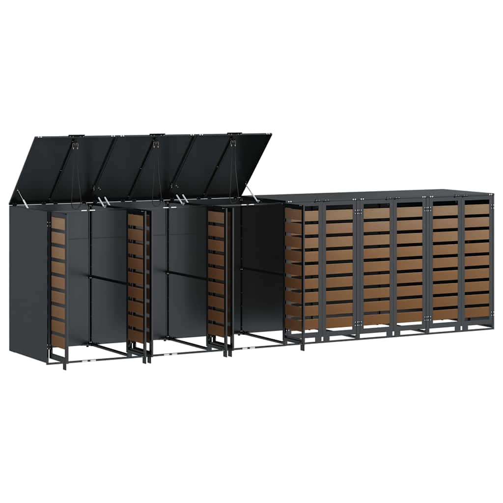 Wheelie Bin Storage for 6 Bins Steel Anthracite