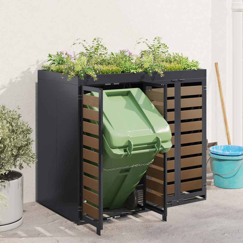 Wheelie Bin Storage for 2 Bins Steel Anthracite