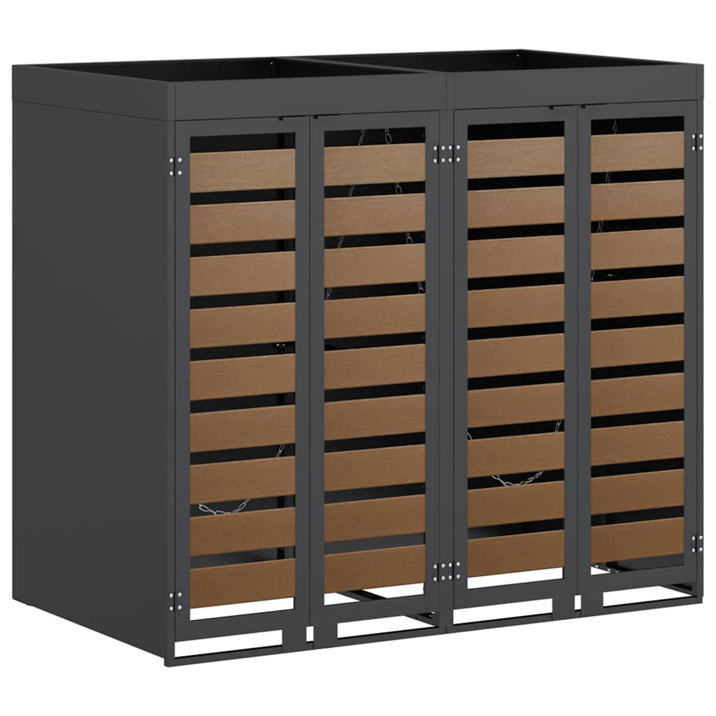 Wheelie Bin Storage for 2 Bins Steel Anthracite