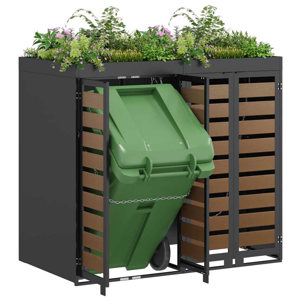 Wheelie Bin Storage for 2 Bins Steel Anthracite