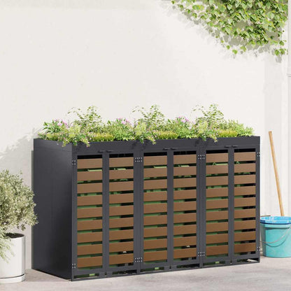 Wheelie Bin Storage for 3 Bins Steel Anthracite