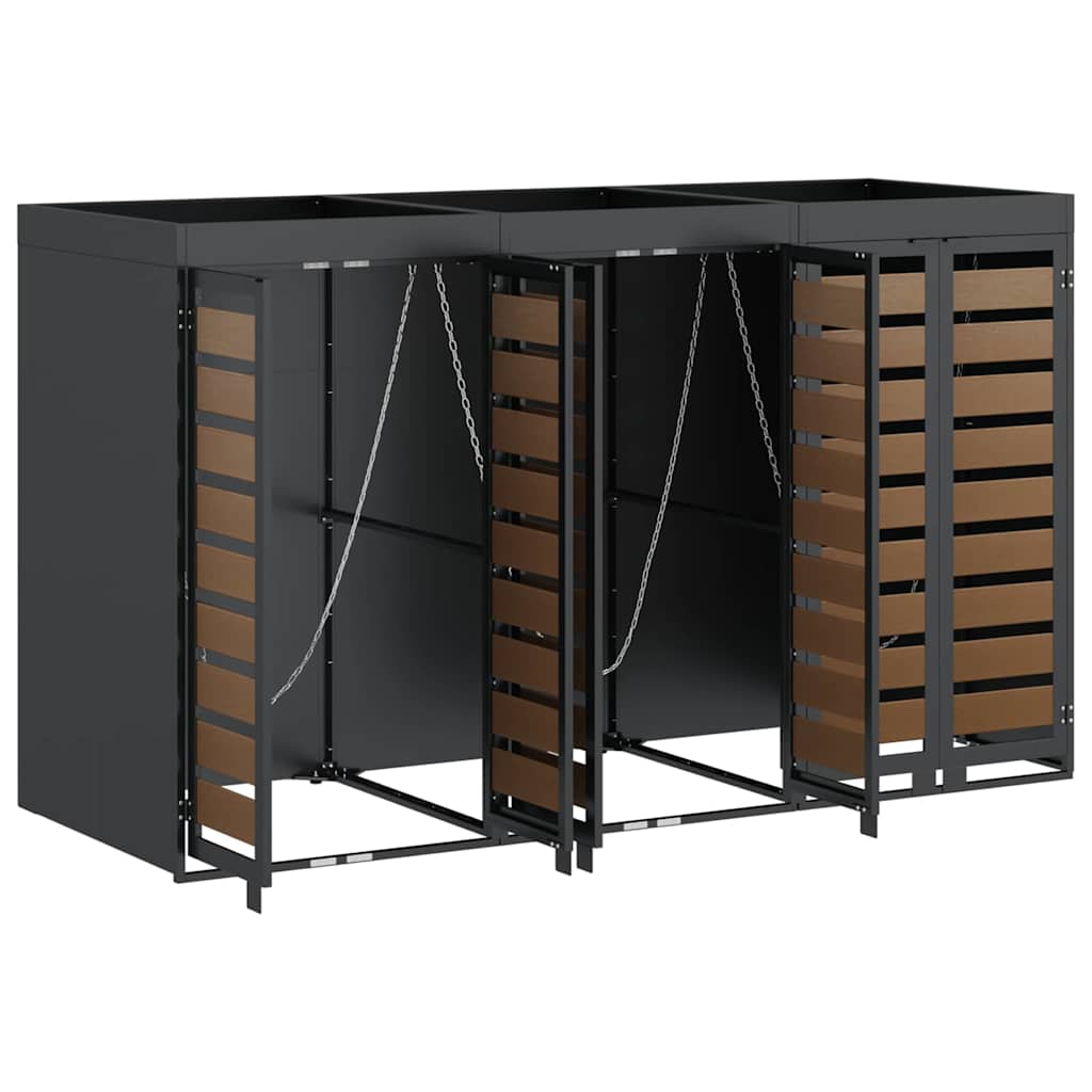 Wheelie Bin Storage for 3 Bins Steel Anthracite