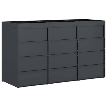 Wheelie Bin Storage for 3 Bins Steel Anthracite