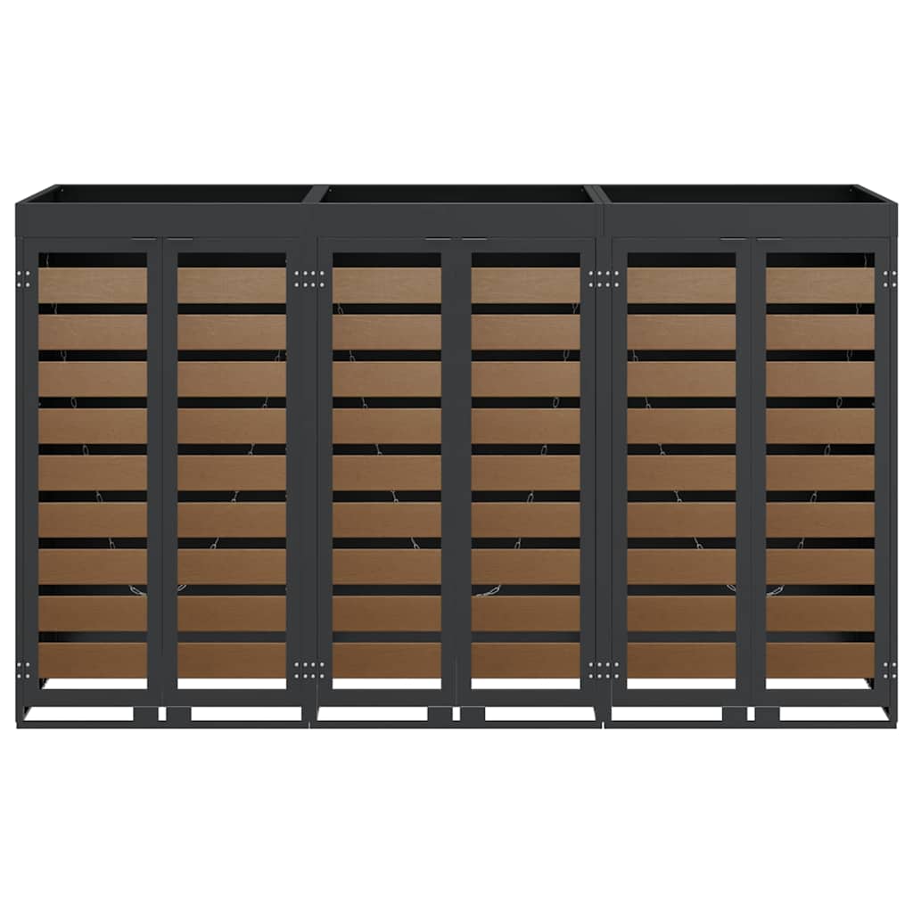 Wheelie Bin Storage for 3 Bins Steel Anthracite