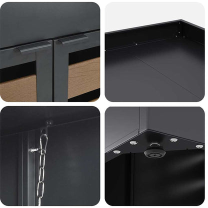 Wheelie Bin Storage for 4 Bins Steel Anthracite