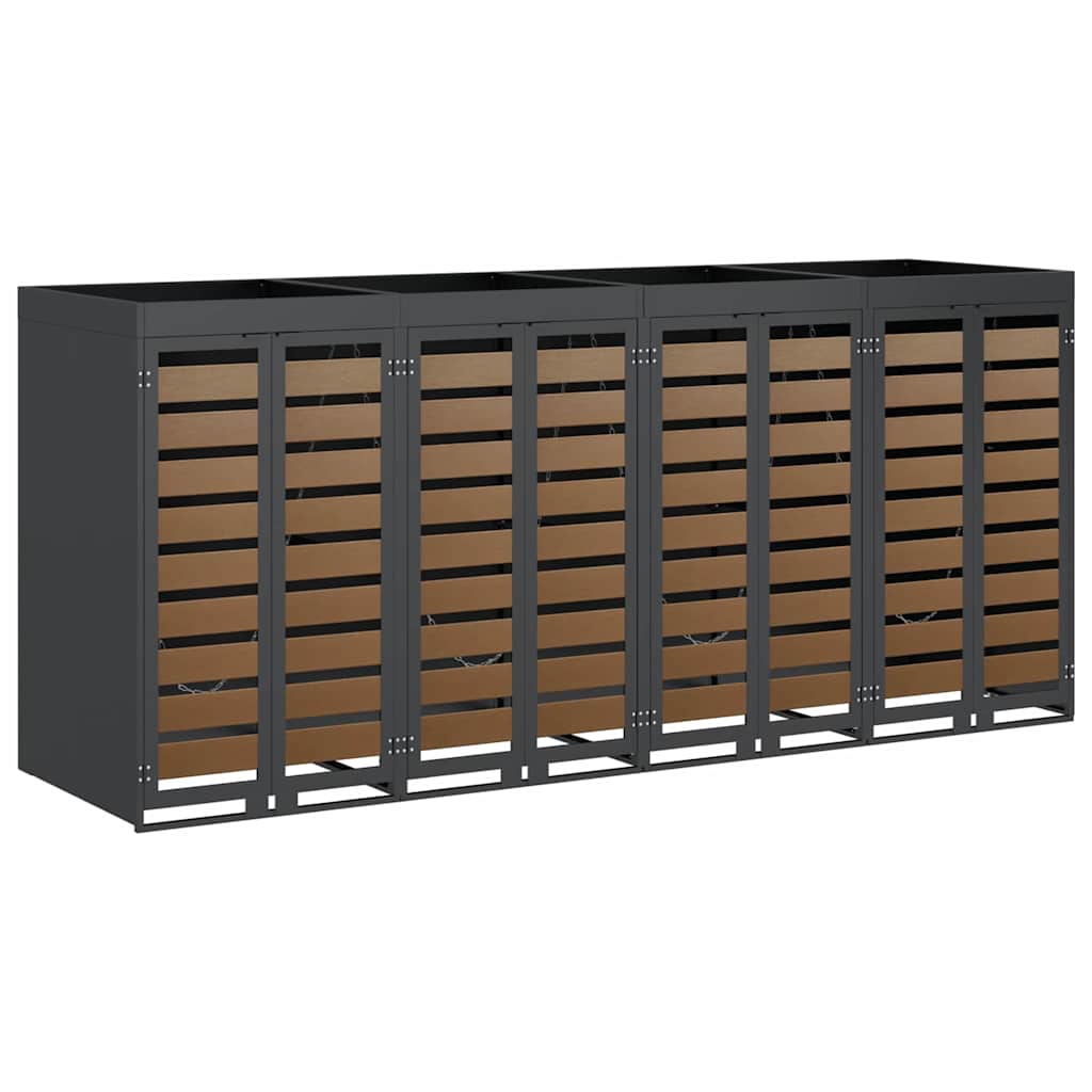 Wheelie Bin Storage for 4 Bins Steel Anthracite