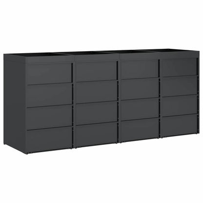 Wheelie Bin Storage for 4 Bins Steel Anthracite