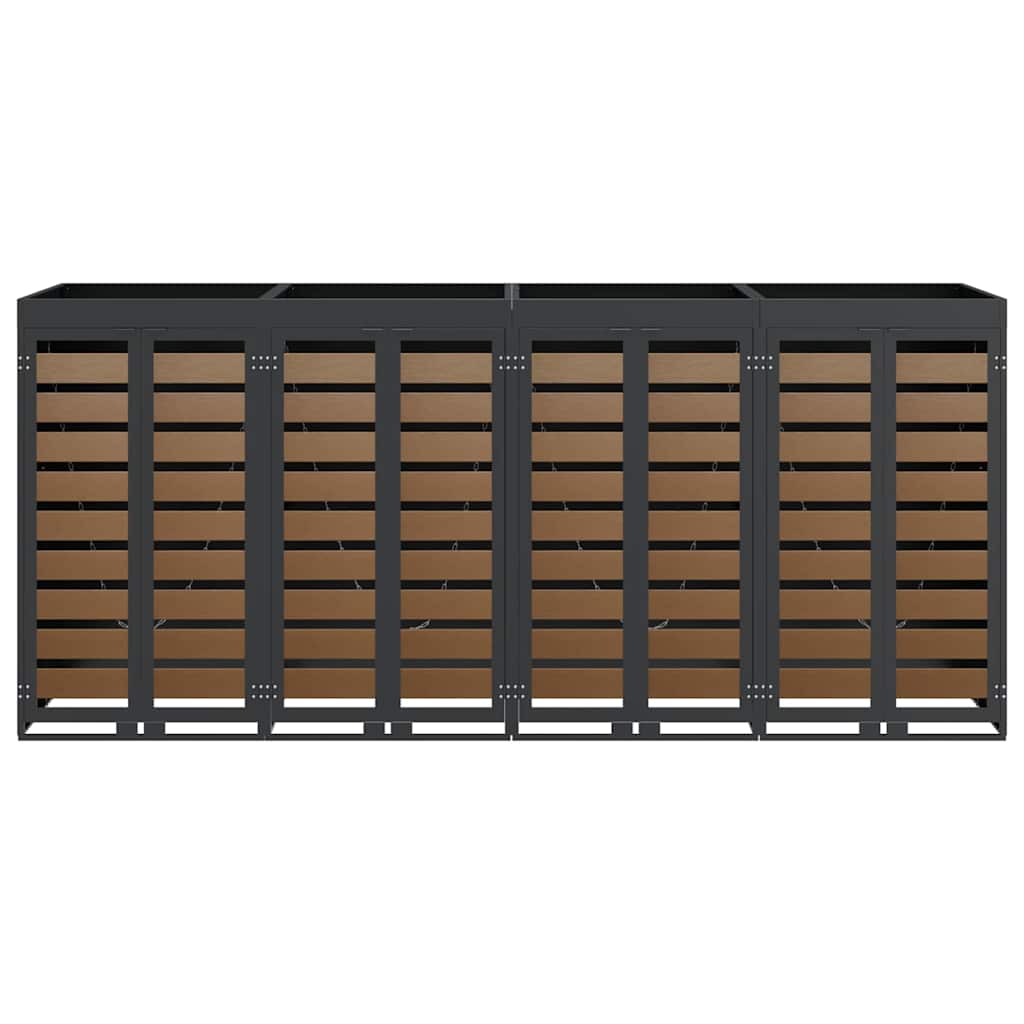 Wheelie Bin Storage for 4 Bins Steel Anthracite