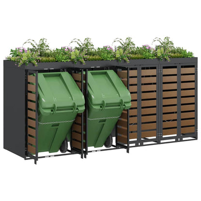 Wheelie Bin Storage for 4 Bins Steel Anthracite