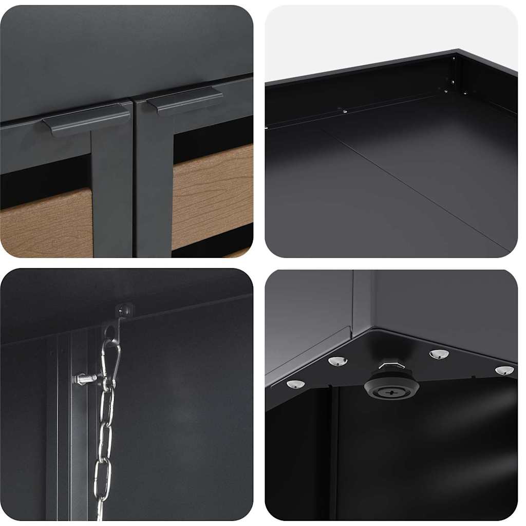 Wheelie Bin Storage for 5 Bins Steel Anthracite