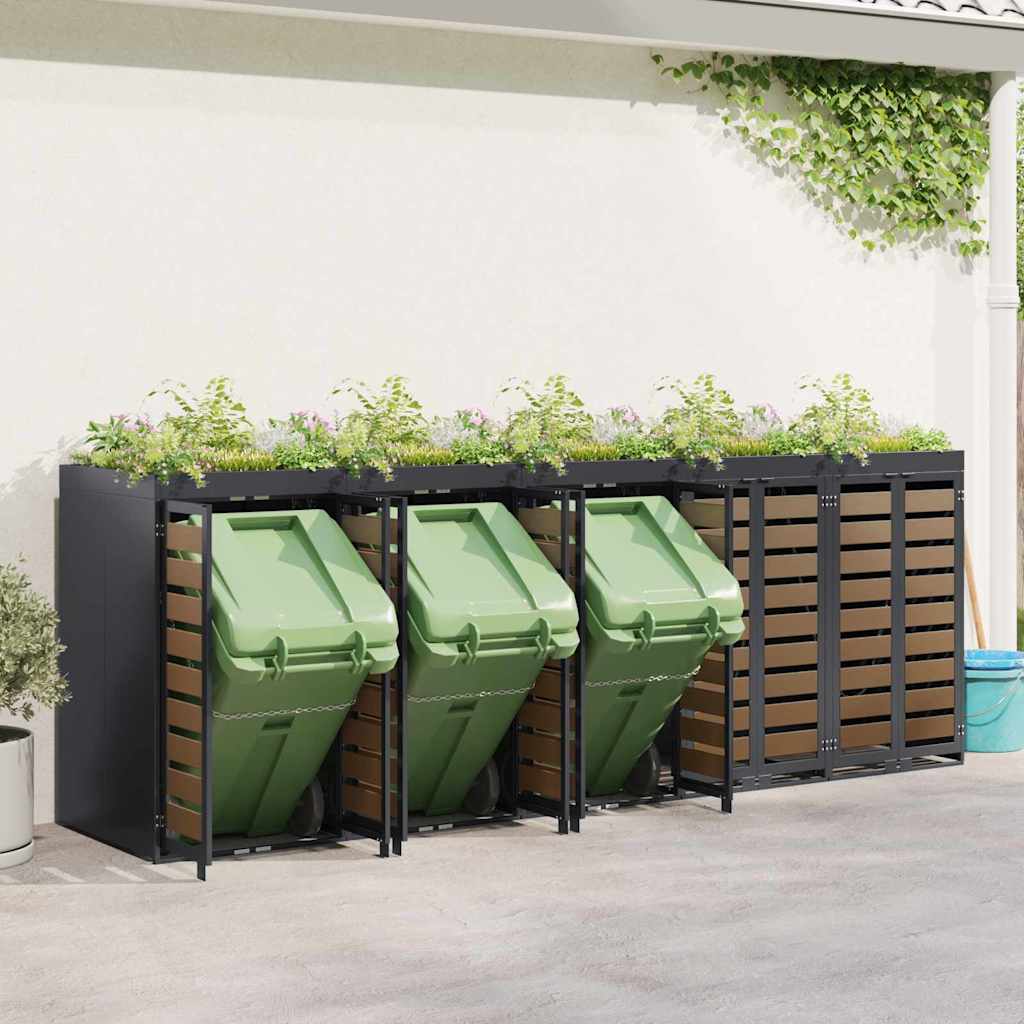 Wheelie Bin Storage for 5 Bins Steel Anthracite