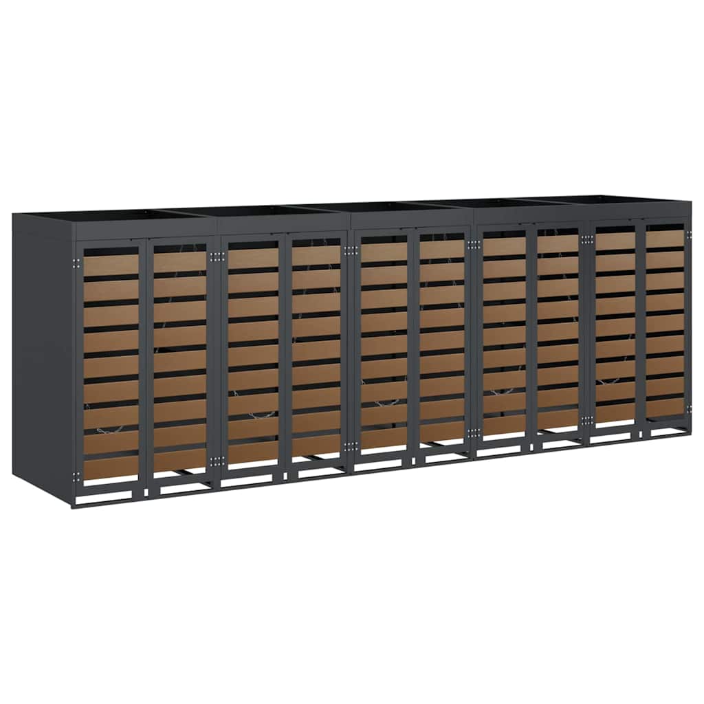 Wheelie Bin Storage for 5 Bins Steel Anthracite