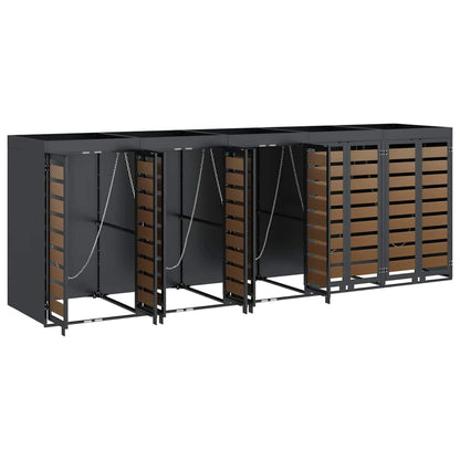 Wheelie Bin Storage for 5 Bins Steel Anthracite