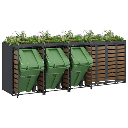 Wheelie Bin Storage for 5 Bins Steel Anthracite