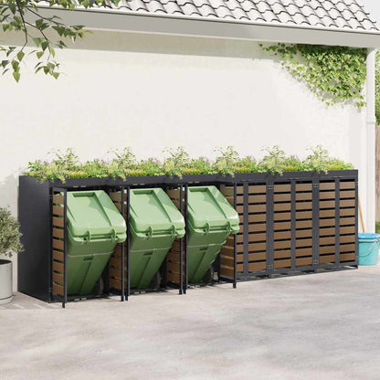 Wheelie Bin Storage for 6 Bins Steel Anthracite