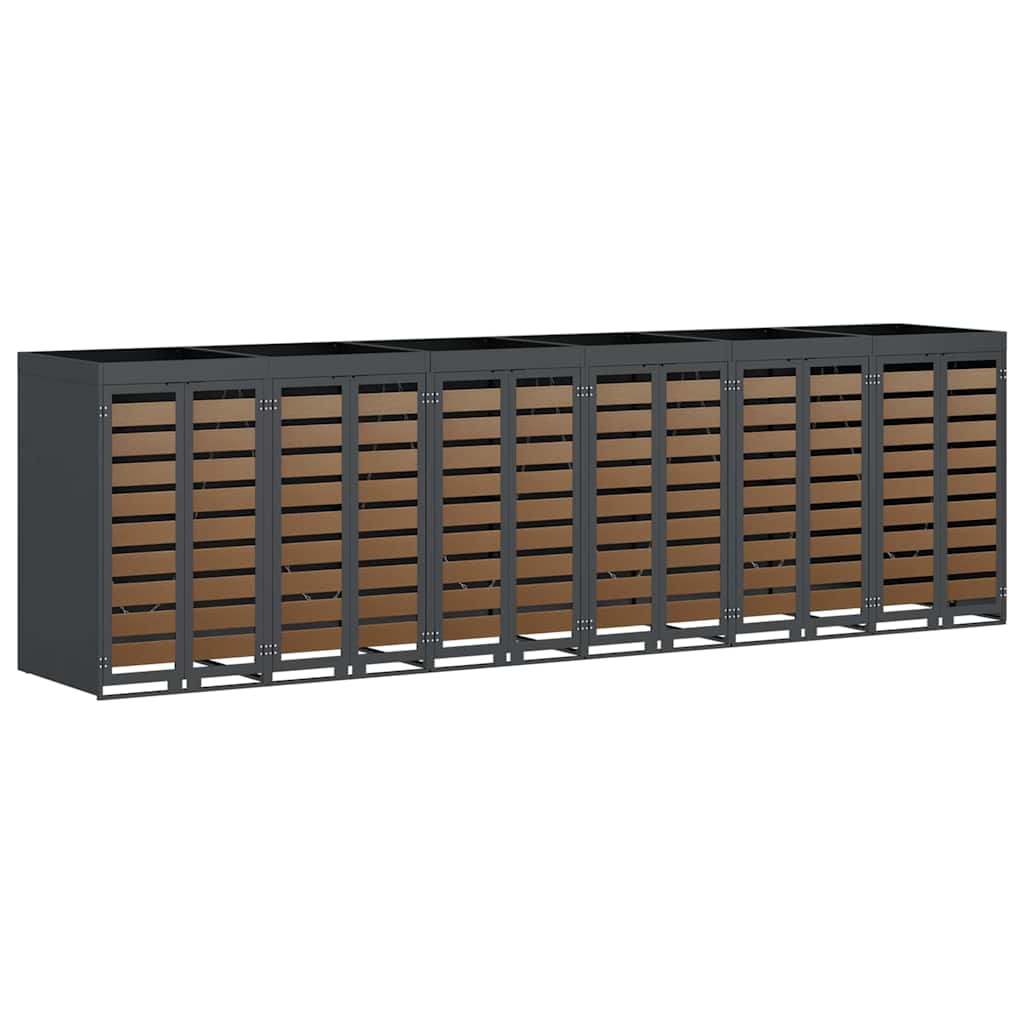 Wheelie Bin Storage for 6 Bins Steel Anthracite