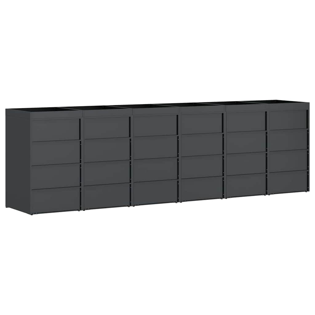 Wheelie Bin Storage for 6 Bins Steel Anthracite