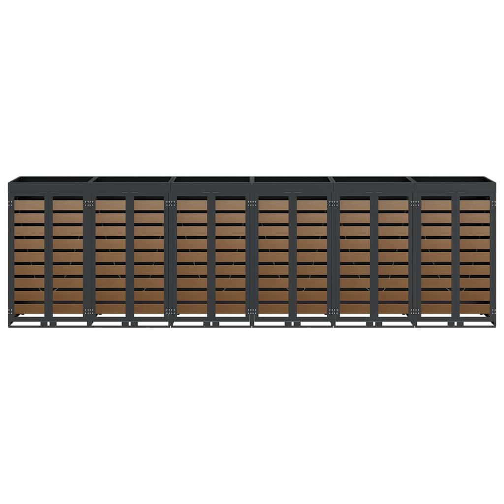 Wheelie Bin Storage for 6 Bins Steel Anthracite