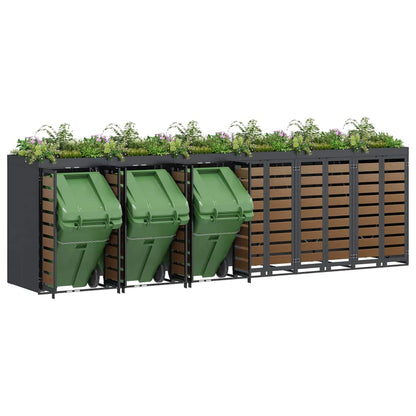 Wheelie Bin Storage for 6 Bins Steel Anthracite