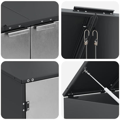 Wheelie Bin Storage for 2 Bins Steel Anthracite