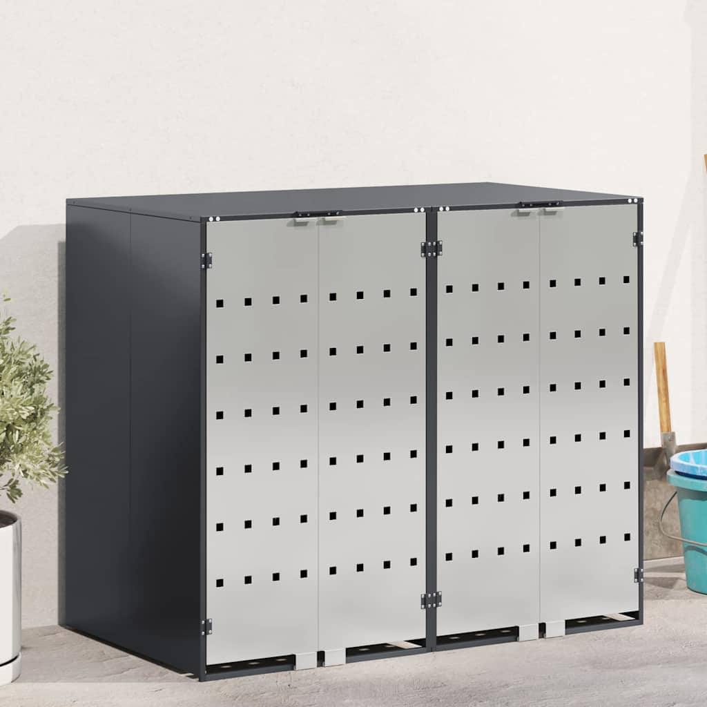 Wheelie Bin Storage for 2 Bins Steel Anthracite