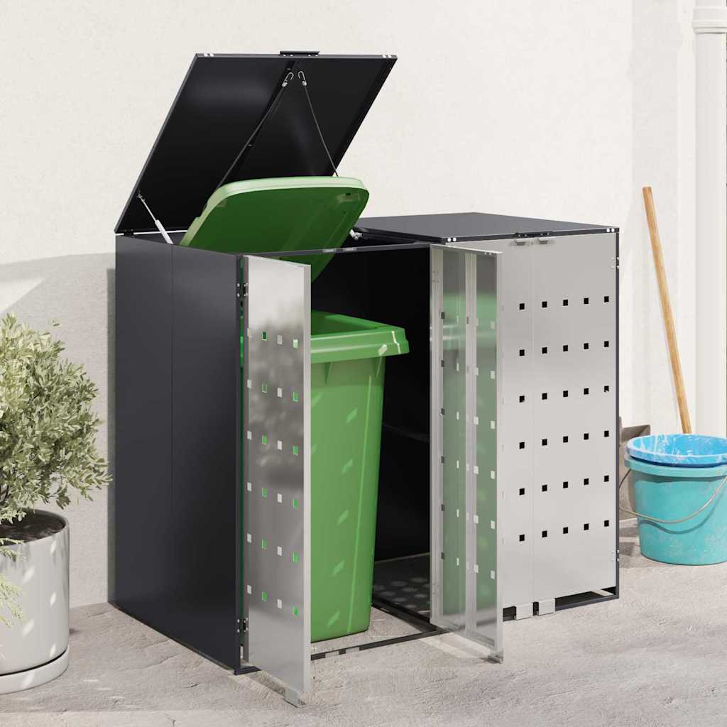 Wheelie Bin Storage for 2 Bins Steel Anthracite