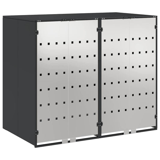 Wheelie Bin Storage for 2 Bins Stainless Steel Anthracite