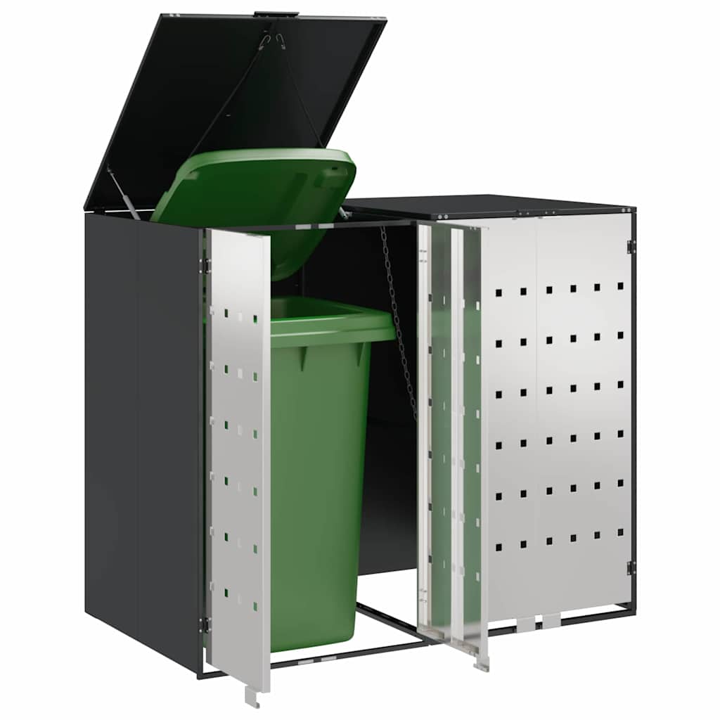 Wheelie Bin Storage for 2 Bins Steel Anthracite