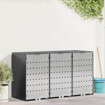 Wheelie Bin Storage for 3 Bins Steel Anthracite