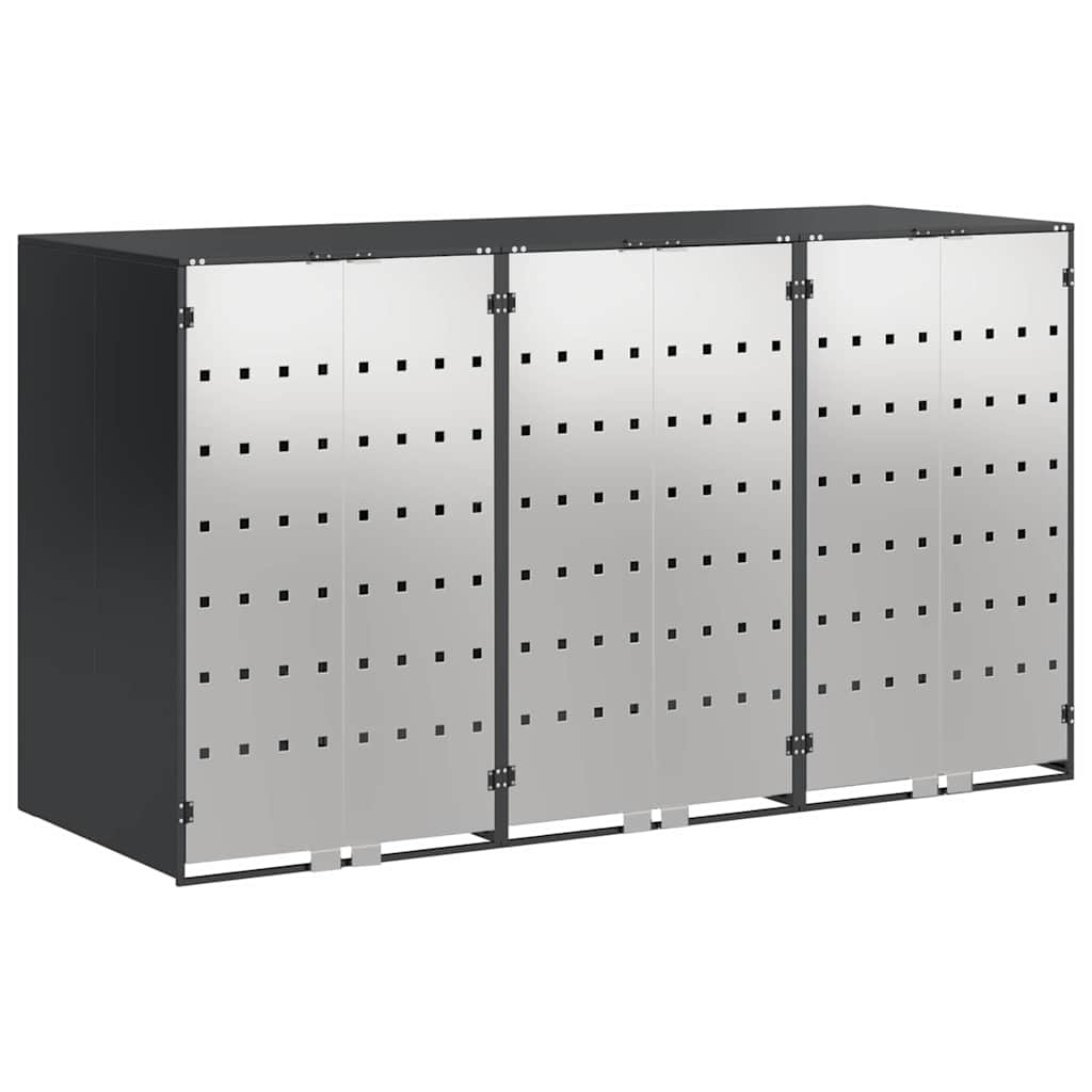 Wheelie Bin Storage for 3 Bins Steel Anthracite