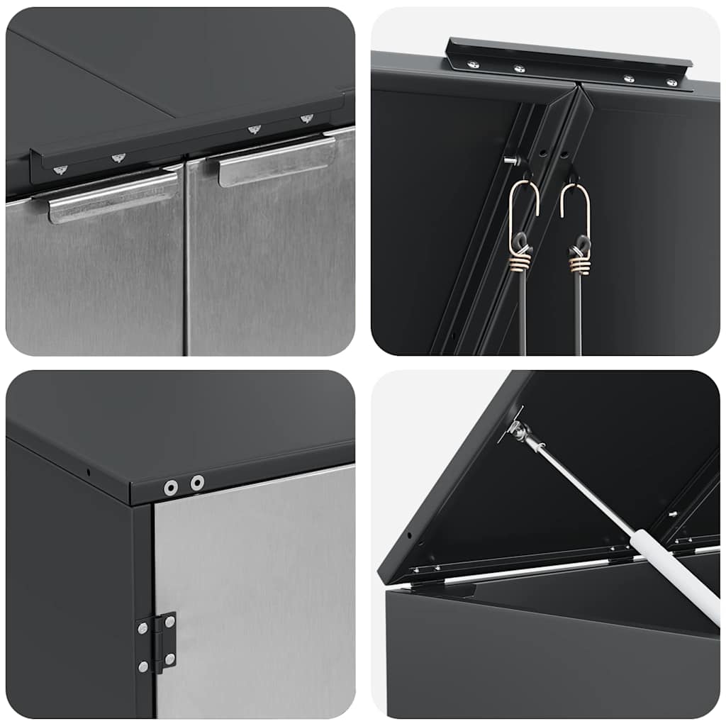 Wheelie Bin Storage for 4 Bins Steel Anthracite