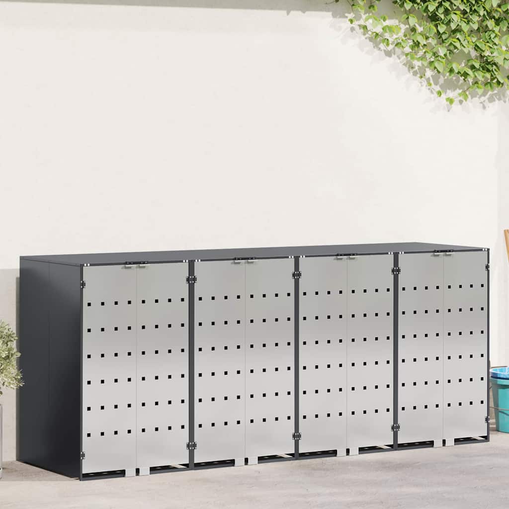 Wheelie Bin Storage for 4 Bins Steel Anthracite