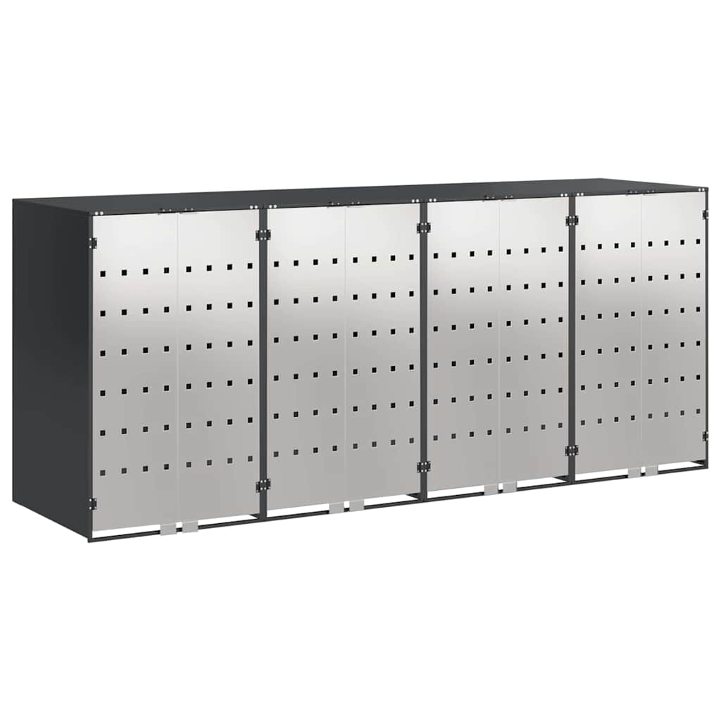 Wheelie Bin Storage for 4 Bins Steel Anthracite