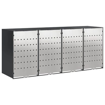Wheelie Bin Storage for 4 Bins Steel Anthracite
